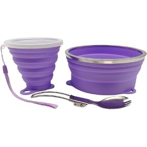Mess Kit for Camping Silicone Collapsible Bowl Collapsible Cup and Stainless Steel Spoon for Backpacking Outdoor Hiking Traveling and Picnic in Saudi Arabia