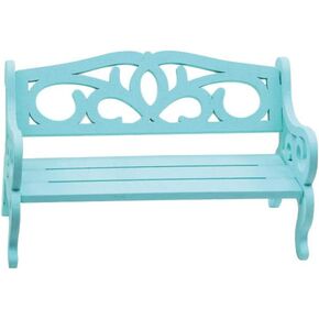 Greatlove 1pcs Girl Mini Pattern Pink and Blue Wooden Wooden Bench Toy Associory Decore (Blue)
