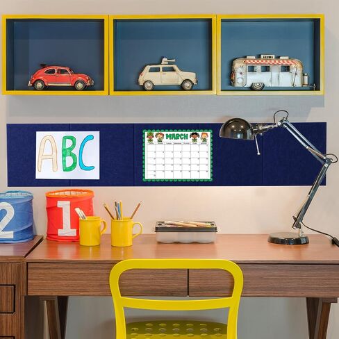 LAJAR Large Felt Wall Tiles, 12 Pack Cork Board Alternative with Removable Adhesive Tabs, Bulletin Pin Boards for Office, School and Home (Fruit Green) in Kuwait
