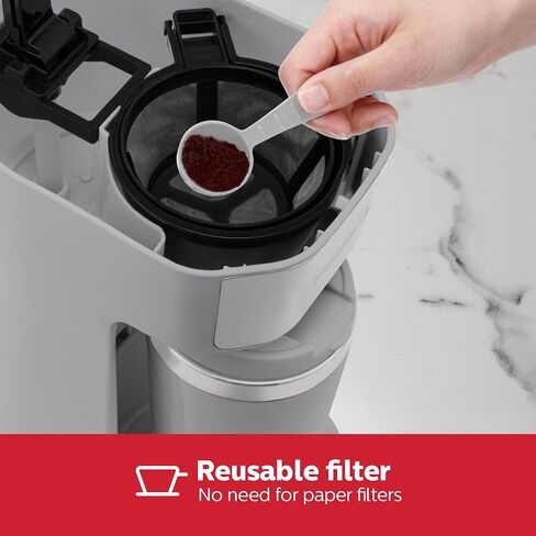 Holstein Housewares 5 Cup Drip Coffee Maker – Compact and User-Friendly with Auto Pause & Serve, Reusable Filter, Measuring Spoon & Glass Carafe, Office & Dorm Use, Red in Kuwait