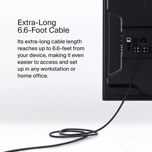 Belkin USB Type C to HDMI 2.1 Cable, 6.6FT/2M Cable with 8K@60Hz, 4K@144Hz, HDR, HBR3, DSC, HDCP 2.2, Works with Chromebook Certified, Compatible with MacBook, iPad Pro and Other USB C Devices in Kuwait