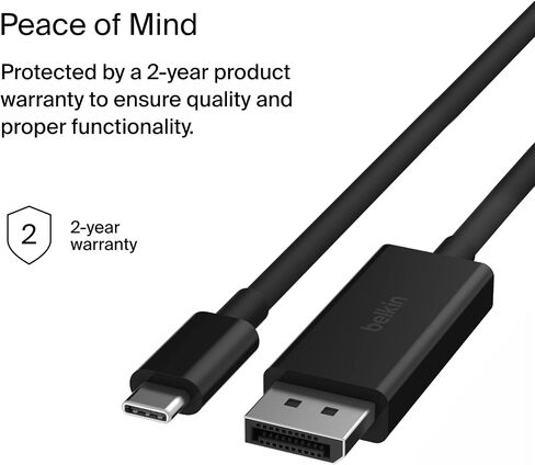 Belkin USB Type C to HDMI 2.1 Cable, 6.6FT/2M Cable with 8K@60Hz, 4K@144Hz, HDR, HBR3, DSC, HDCP 2.2, Works with Chromebook Certified, Compatible with MacBook, iPad Pro and Other USB C Devices in Kuwait
