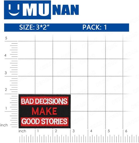 Bad Decisions Make Tactical Good Stories Military Morale Patch Funny Badge Embroidered Morale Applique Fastener Hook & Loop Emblem for Hat Backpack Jackets Applique Fastener(Black) in Saudi Arabia