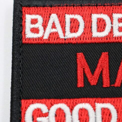 Bad Decisions Make Tactical Good Stories Military Morale Patch Funny Badge Embroidered Morale Applique Fastener Hook & Loop Emblem for Hat Backpack Jackets Applique Fastener(Black) in Saudi Arabia