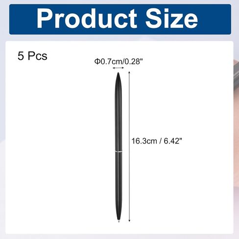 Patikil Slim Metal Point Pens ، 5pcs Black Ink 1mm Point Pens Pen Metallic Retractable Lightweight Lucking Lests For Business Office Wedding Book ، Purple in Saudi Arabia