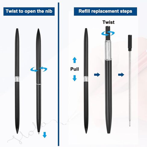 Patikil Slim Metal Point Pens ، 5pcs Black Ink 1mm Point Pens Pen Metallic Retractable Lightweight Lucking Lests For Business Office Wedding Book ، Purple in Saudi Arabia