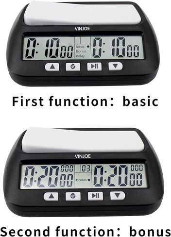 VINJOE Chess Clock Digital Chess Timer Professional for Board Games,Portable Digital Chess Clock & Game Timer with Basic,Bonus,Delay and Positive Time Features Best Gifts for Christmas (Green) in Kuwait