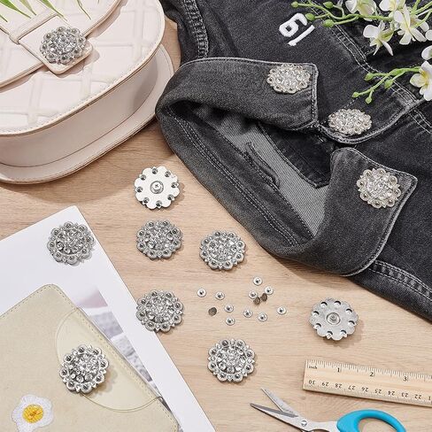 NBEADS 20 Pcs 37mm Screw Back Buttons, Rhinestone Decorative Concho Buttons Decorative Concho Buckles for DIY Leather Accessories Wallets Belts Vests Bags, 2 Colors in Saudi Arabia