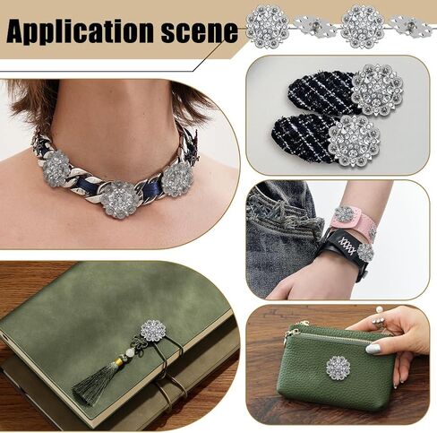 NBEADS 20 Pcs 37mm Screw Back Buttons, Rhinestone Decorative Concho Buttons Decorative Concho Buckles for DIY Leather Accessories Wallets Belts Vests Bags, 2 Colors in Saudi Arabia