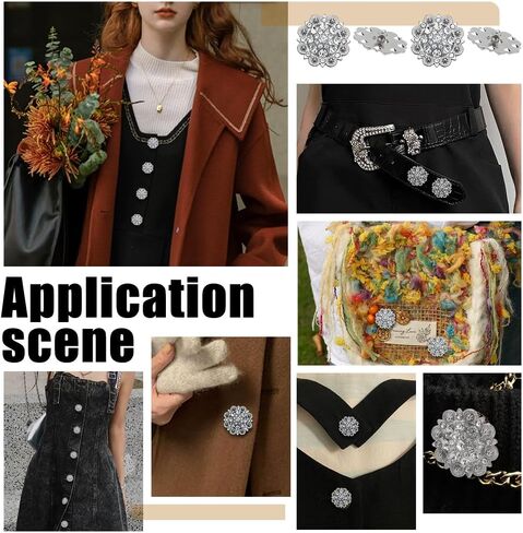 NBEADS 20 Pcs 37mm Screw Back Buttons, Rhinestone Decorative Concho Buttons Decorative Concho Buckles for DIY Leather Accessories Wallets Belts Vests Bags, 2 Colors in Saudi Arabia