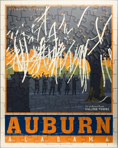 MyPuzzle American College Towns: Auburn ، Alabama ، Pintage Poster - Premium 500 Piece Jigsaw Puzzle للبالغين in Saudi Arabia