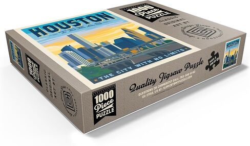 MyPuzzle Houston, Texas: City with No Limits, Vintage Poster - Premium 1000 Piece Jigsaw Puzzle for Adults in Saudi Arabia