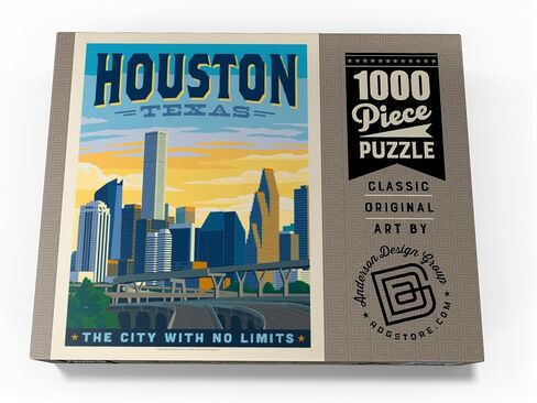 MyPuzzle Houston, Texas: City with No Limits, Vintage Poster - Premium 1000 Piece Jigsaw Puzzle for Adults in Saudi Arabia