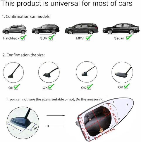 Universal Shark Fin Antenna for Car AM FM Radio Signal Cover Black in Kuwait