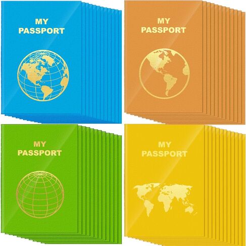 Lincia 48 Pcs Blank Passport Notebook Fake Passport Book Travel Journal Book Bulk Coloring Kids Travel Airplane Activity Classroom Decor School Projects(Vintage Color) in Kuwait
