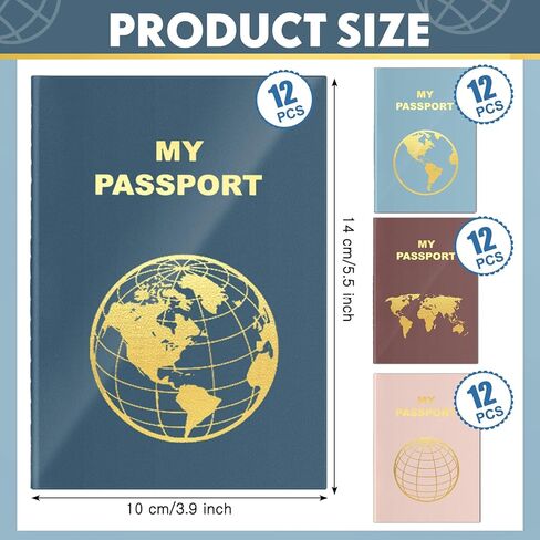 Lincia 48 Pcs Blank Passport Notebook Fake Passport Book Travel Journal Book Bulk Coloring Kids Travel Airplane Activity Classroom Decor School Projects(Vintage Color) in Kuwait