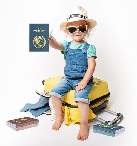 Lincia 48 Pcs Blank Passport Notebook Fake Passport Book Travel Journal Book Bulk Coloring Kids Travel Airplane Activity Classroom Decor School Projects(Vintage Color) in Kuwait