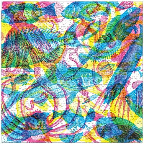 Ginger Fox RGB Ocean by Carnovsky 500 Piece 3 Pictures in 1 Jigsaw Puzzle - يشمل طباعة الأعمال الفنية والنظارات والعدسة in Kuwait