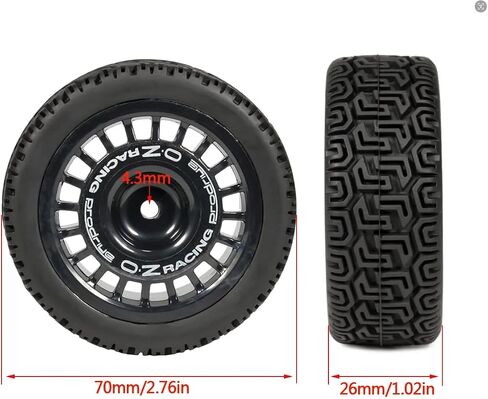 4Pcs 12mm Glued Rubber Tire Plastic Wheels Rim for RC Rally Racing Car TT-01 TT-02 XV-01 DF-03 TA06 PTG2 HPI WR8 Upgrades Parts (4Pcs Black B) in Saudi Arabia