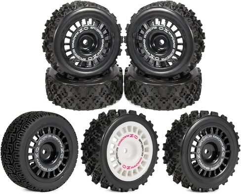 4Pcs 12mm Glued Rubber Tire Plastic Wheels Rim for RC Rally Racing Car TT-01 TT-02 XV-01 DF-03 TA06 PTG2 HPI WR8 Upgrades Parts (4Pcs Black B) in Saudi Arabia