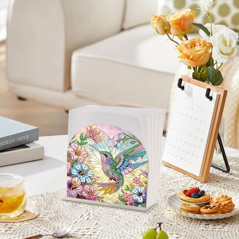 Diamond Painting Napkin Holder Diamond Art Napkin Holder Diamond Painting Kits for Adults Paper Napkin Holder Diamond Art Kits Acrylic Napkin Holder Gem Art Cocktail Napkin Holder Owl in Kuwait