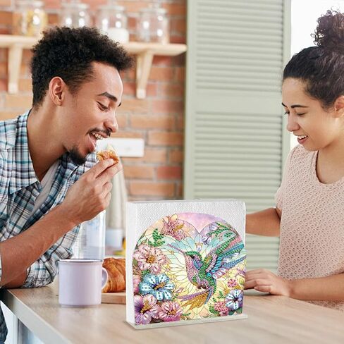 Diamond Painting Napkin Holder Diamond Art Napkin Holder Diamond Painting Kits for Adults Paper Napkin Holder Diamond Art Kits Acrylic Napkin Holder Gem Art Cocktail Napkin Holder Owl in Kuwait