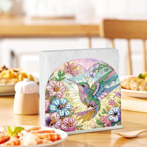 Diamond Painting Napkin Holder Diamond Art Napkin Holder Diamond Painting Kits for Adults Paper Napkin Holder Diamond Art Kits Acrylic Napkin Holder Gem Art Cocktail Napkin Holder Owl in Kuwait