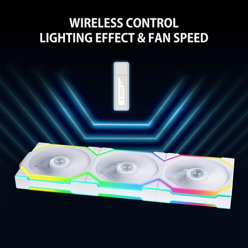 Lian Li UNI Fan SL-Wireless 120 -Single Pack (Reverse Blade) Performance ARGB Fan Without Wireless Connector, Daisy-Chain Design, Customizable Lighting Effects, Low-Noise - Black (12RSL1W1B) in Kuwait
