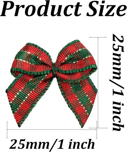 PSON 50 Pack Red & White Dequered Ribbon Dows ، Mini Mini Gingham Ribbon Dows لإكسسوارات الشعر ، مشاريع DIY الحرفية ، الحفلات ، الزفاف ، الديكور (32 مم*35 ملم) in Saudi Arabia