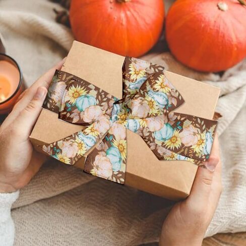ABTOLS 2 Roll 10 Yards Fall Ribbons, 2.5" Orange Solid Wired Edge Burlap Ribbon Sunflower Pumpkin Ribbon Thanksgiving Farmhouse Wrapping Ribbon for Autumn Home Party Decor Gift DIY Crafts Wreaths Bow in Saudi Arabia
