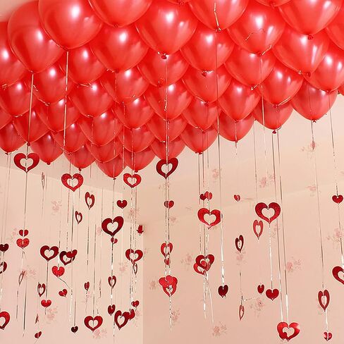 Abbaoww 100 Pcs Red Balloons 10 Inch Strong Latex Balloons for Party Decoration, Birthday, Wedding, Anniversary, Christmas and Arch Supplies in Saudi Arabia