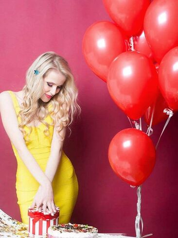 Abbaoww 100 Pcs Red Balloons 10 Inch Strong Latex Balloons for Party Decoration, Birthday, Wedding, Anniversary, Christmas and Arch Supplies in Saudi Arabia