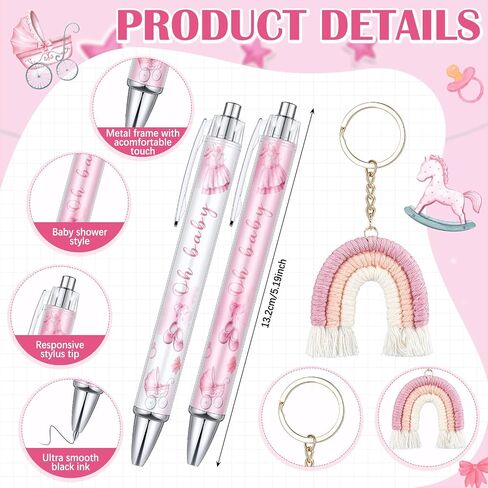 20 Set Girls and Boys Baby Shower Favors Gifts for Guests Baby Shower Pens Rainbow Cloud Boho Keychain Thank You Cards and Organza Bags for Gender Reveal Party Favor(Blue) in Saudi Arabia