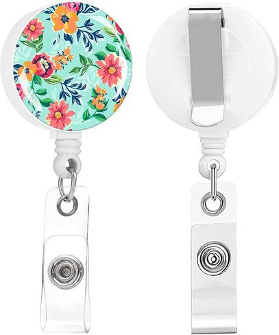 بكرات الشارة قابلة للسحب ، حاملي شارات الهوية قابلة للسحب ، حامل بطاقة الهوية القابلة للسحب للمقاطع القابلة للسحب للمعلم ، الطالب ، عامل المكتب (زهور أرجواني خمر) in Kuwait