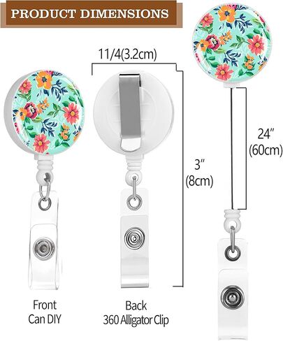 بكرات الشارة قابلة للسحب ، حاملي شارات الهوية قابلة للسحب ، حامل بطاقة الهوية القابلة للسحب للمقاطع القابلة للسحب للمعلم ، الطالب ، عامل المكتب (زهور أرجواني خمر) in Kuwait