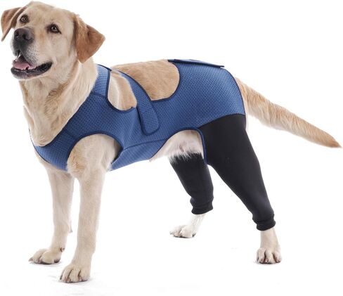 Dog Hind Leg Recovery Sleeve Dog Recovery Suit Breathable Sleeve to Stop Licking and Biting Firm and Secure, Adjustable Size, Comfortable Alternative to Cone Collars (Large, Rear Both Leg) in Kuwait