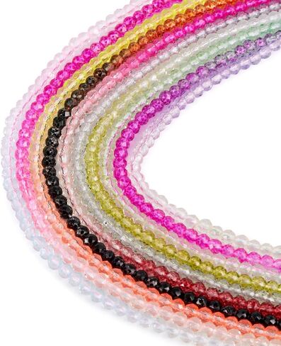 Beadthoven 3160pcs 3mm Glass Crystal Beads Faceted Rondelle Imitation Jade Glass Bead Strands for Jewelry Making Tiny Crystal Gemstone Beads Spacers Bulk for DIY Bracelet Necklace Earrings in Saudi Arabia