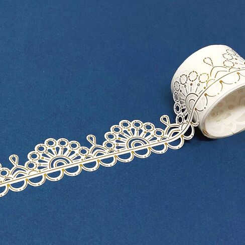 allydrew Hollow Lace Pattern Washi Masking Tape 2M Length Total (Set of 2), White Geometric in Saudi Arabia