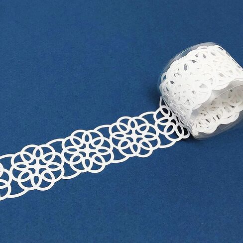 allydrew Hollow Lace Pattern Washi Masking Tape 2M Length Total (Set of 2), White Geometric in Saudi Arabia