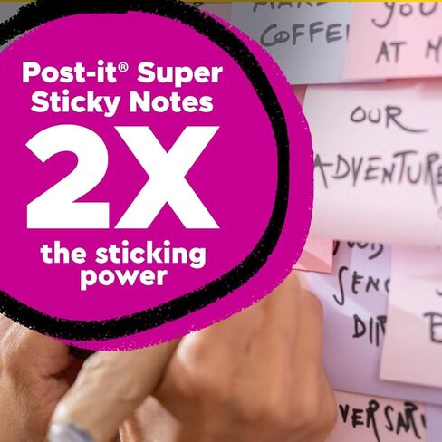 Post-it 100% Recycled Paper Super Sticky Pop-up Notes, 18 Sticky Note Pads, 3 in. x 3 in.,Wanderlust Pastels, School Supplies and Office Products in Saudi Arabia