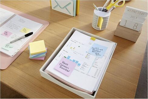 Post-it 100% Recycled Paper Super Sticky Pop-up Notes, 18 Sticky Note Pads, 3 in. x 3 in.,Wanderlust Pastels, School Supplies and Office Products in Saudi Arabia