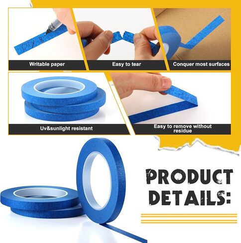 Chuangdi 1/2 Inch Width x 55 Yards Blue Painter's Drafting Tape Multi Use Masking Scrapbooking Tape (1 Roll) in Kuwait