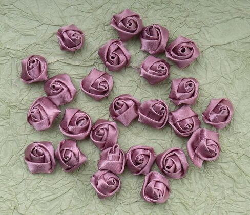 25 Pcs Satin Fabric Rose 1.5 CM Cute Mini Vintage Flowers for DIY Crafting Sewing Dress Hair Pin Headband Wedding Party Decoration Supplies (Red) in Saudi Arabia