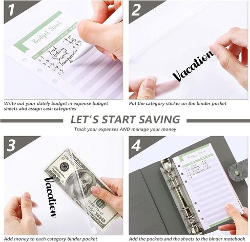 Braided a6 Gray Budget Binder Money Wallet Organizer Planner with Zipper Cash Envelopes Sheets and Stickers for Both Women and Men Office Holder leather-005GRY in Saudi Arabia