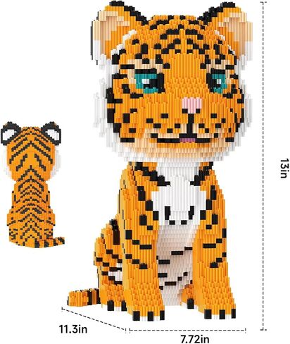 FAFAFA Toys Animal Building Sets, Micro Building Blocks, Animal Series Micro Mini Building Blocks Kit for Boys & Girls (Tiger) in Saudi Arabia