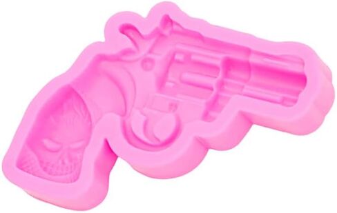 3D Pistol Shape Gun Halloween Military Theme Weapon Shape Resin Silicone Mold for DIY Charm Crystal Trinket Cake Top Decoration Epoxy Desserts Fondant Luggage Tag Craft Pendant Earrings Necklace Candy in Saudi Arabia