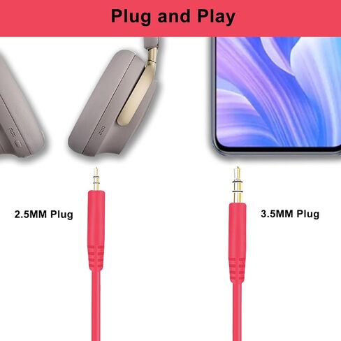 Bose Replacement Headphone Cable 2.5mm Male to 3.5mm Male Wire Aux Audio Cable Cord Compatible with Bose 700 QuietComfort 25 QC25 QC35 QC35II QC45 JBL Tune 710BT 660NC 760NC Headsets (No Mic) in Kuwait