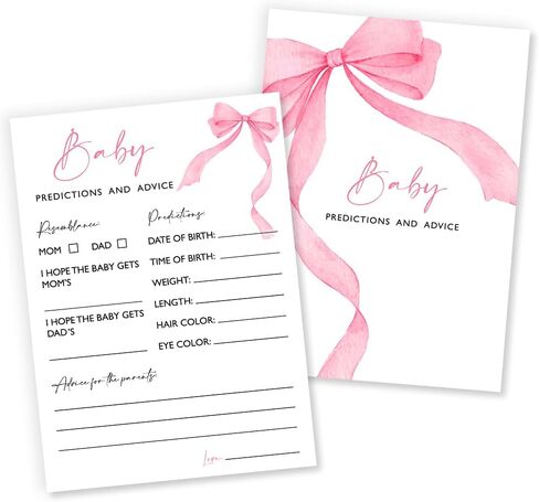 Oh Baby True or False Baby Shower Game, 25 Double-Sided with 1 Answer Card Pink Bow Baby Shower Games for Girls, Interactive Baby Shower Game Girl Party Supplies, Baby Girl Celebrations-A08 in Kuwait