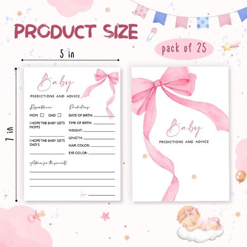 Oh Baby True or False Baby Shower Game, 25 Double-Sided with 1 Answer Card Pink Bow Baby Shower Games for Girls, Interactive Baby Shower Game Girl Party Supplies, Baby Girl Celebrations-A08 in Kuwait