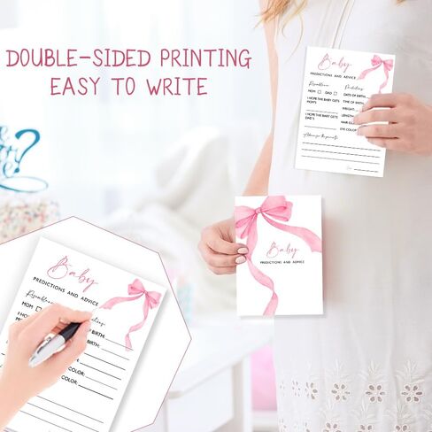 Oh Baby True or False Baby Shower Game, 25 Double-Sided with 1 Answer Card Pink Bow Baby Shower Games for Girls, Interactive Baby Shower Game Girl Party Supplies, Baby Girl Celebrations-A08 in Kuwait